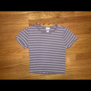 Purple Striped Crop Top